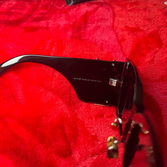 Saint Laurent Statement Black Shades – Gold Logo Glam main image 10